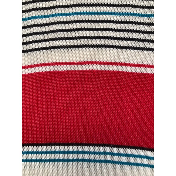 Vintage 90s Silk Blouse Size XL 1990s Evan Picone Knit Stripes Classic Retro - Picture 5 of 7
